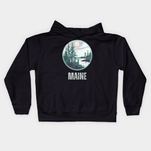 Maine State USA Kids Hoodie